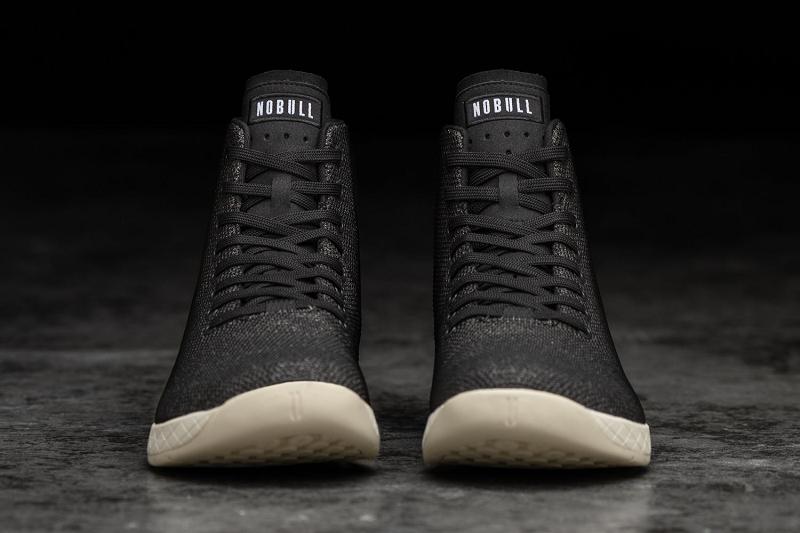 Men's Nobull High-Top Heather Trainers Black | SG J2191P